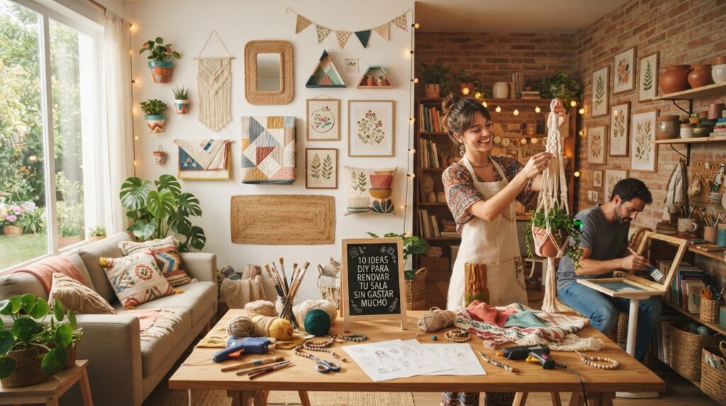 Imagen representativa de 10 Ideas de Decoración DIY para Renovar tu Sala sin Gastar Mucho