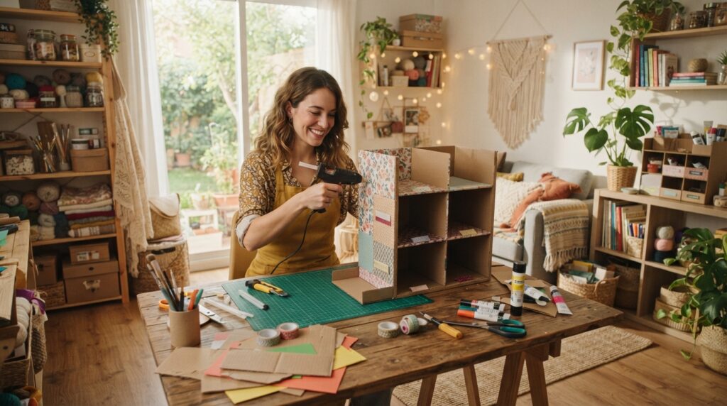 Imagen representativa de Cómo Hacer un Mueble Organizador con Cajas de Cartón