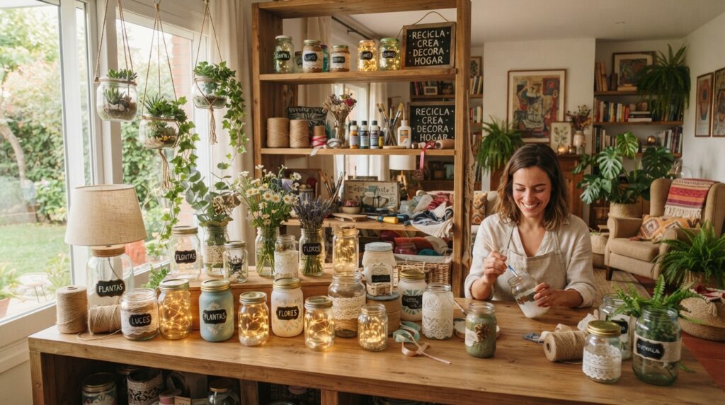 Imagen representativa de Cómo Reciclar Frascos de Vidrio en Decoración para tu Hogar
