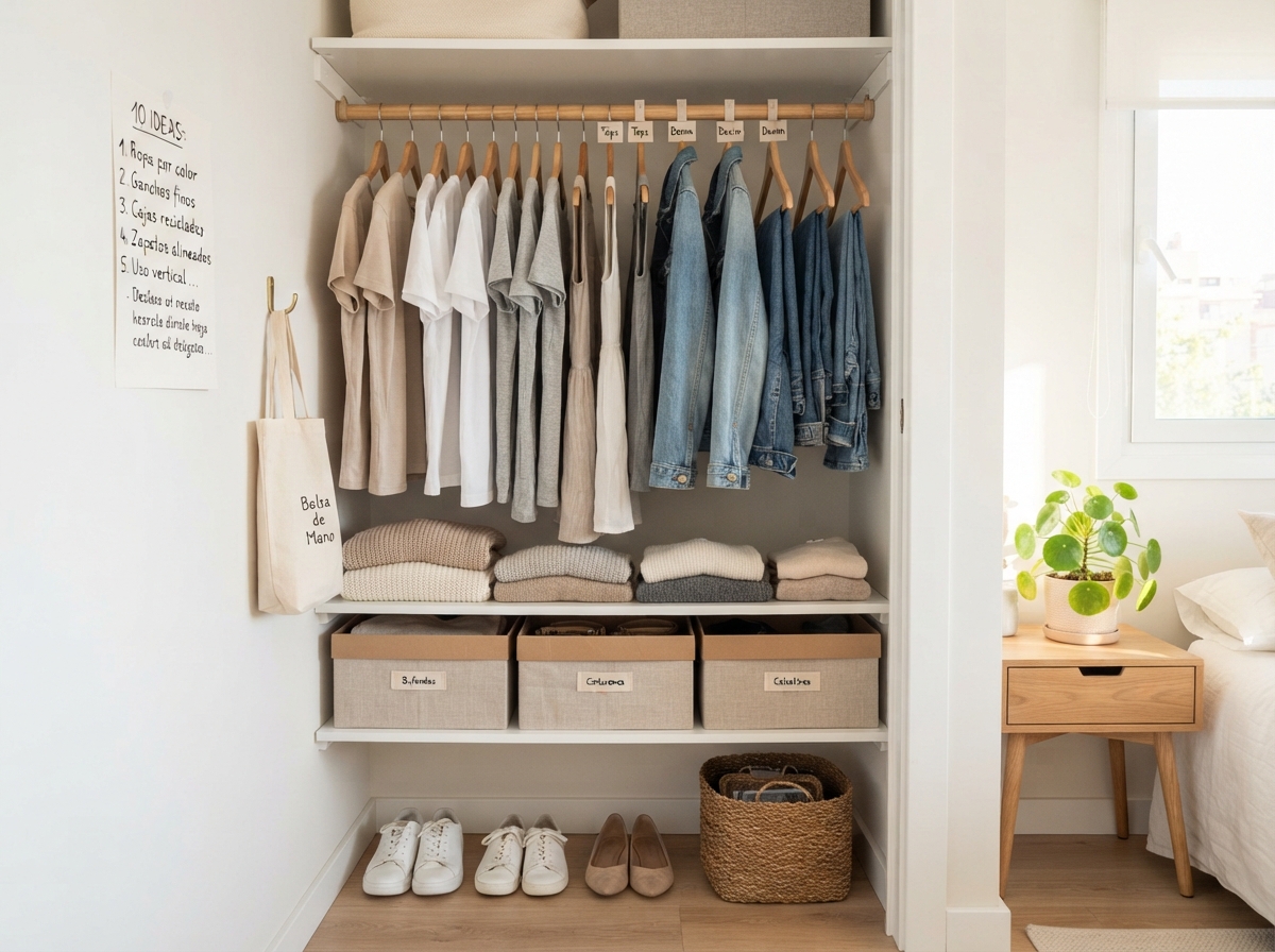 Detalles paso a paso de 10 Ideas para Organizar un Clóset Pequeño sin Gastar Dinero