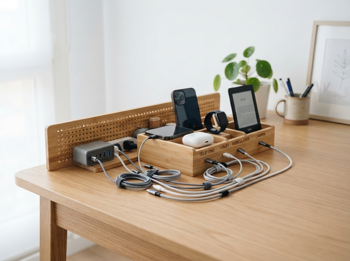 Detalles paso a paso de Cómo Organizar los Cables y Cargadores de tu Casa de Forma Definitiva