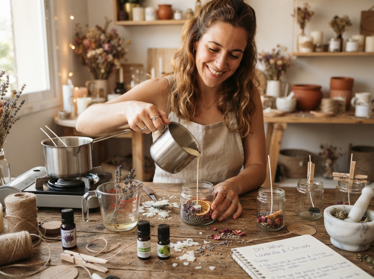 Detalles paso a paso de DIY: Cómo Hacer Velas Aromáticas Caseras Paso a Paso